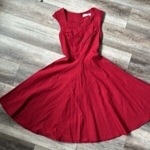 Muxxn dress vintage style 1950's red fit and flare size small pin up dress